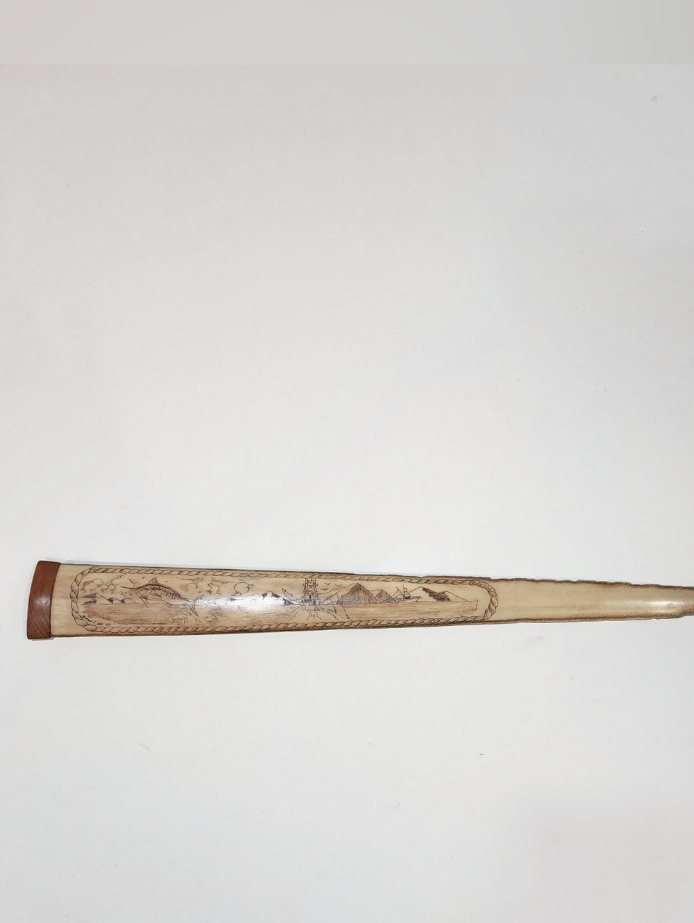 Scrimshaw Swordfish Bill by Herman F. Kos, Signed